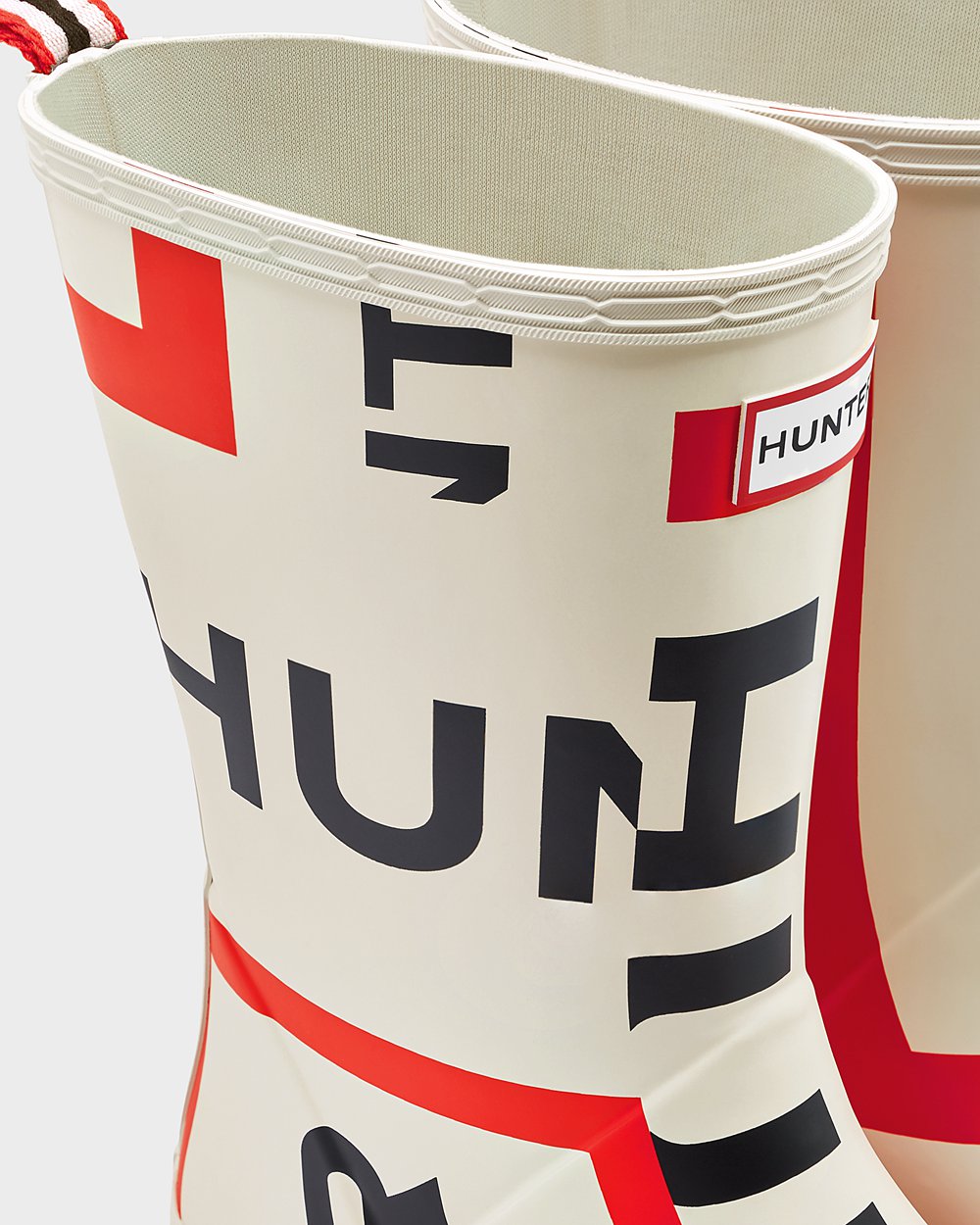 Play Botas Hunter Hombre Blancas Original Mid-Height Exploded Logo Rain 964137-VDS